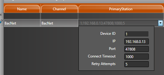 Parameters available for configuration Parameters available for configuration